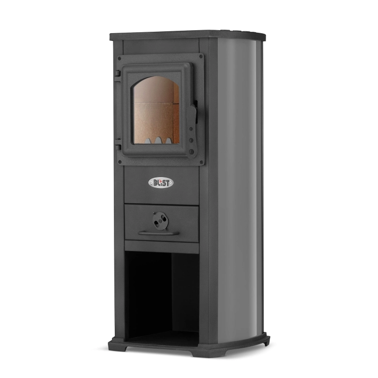 Piec żeliwny 5,3kW koza kominek Blist EKONOMIK LUX/Berna szary