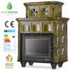 Piec kaflowy 15kW z żeliwnym wkładem SALZBURG pistacja