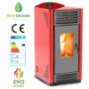 Piec powietrzny ekologiczny na pellet 8kW HELENA czerwony A++