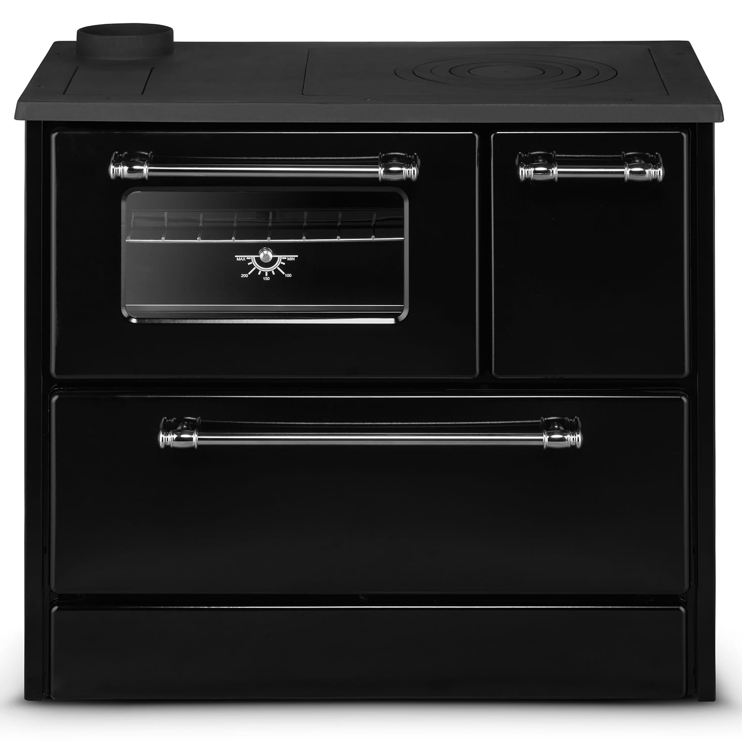 Piec kuchenny na drewno i węgiel OMEGA 701T 16 kW – kuchnia z płaszczem wodnym i funkcją ogrzewania CO, czarna - obrazek 6