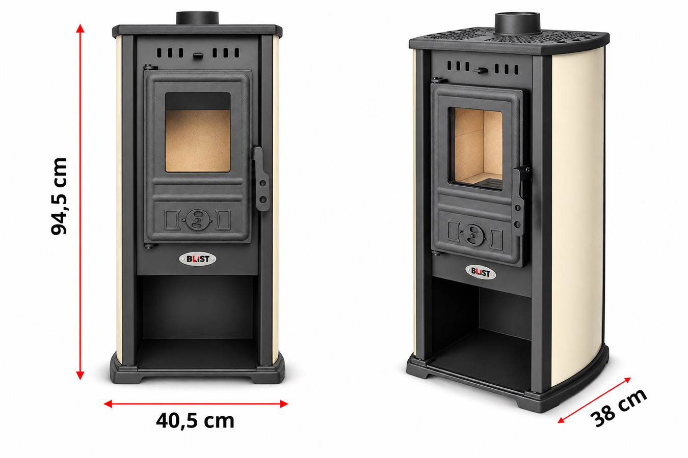 Piec kominek wolnostojący BLIST LUX / BERNA G 4.0– 5,9 kW – Ekoprojekt Kremowy - obrazek 4